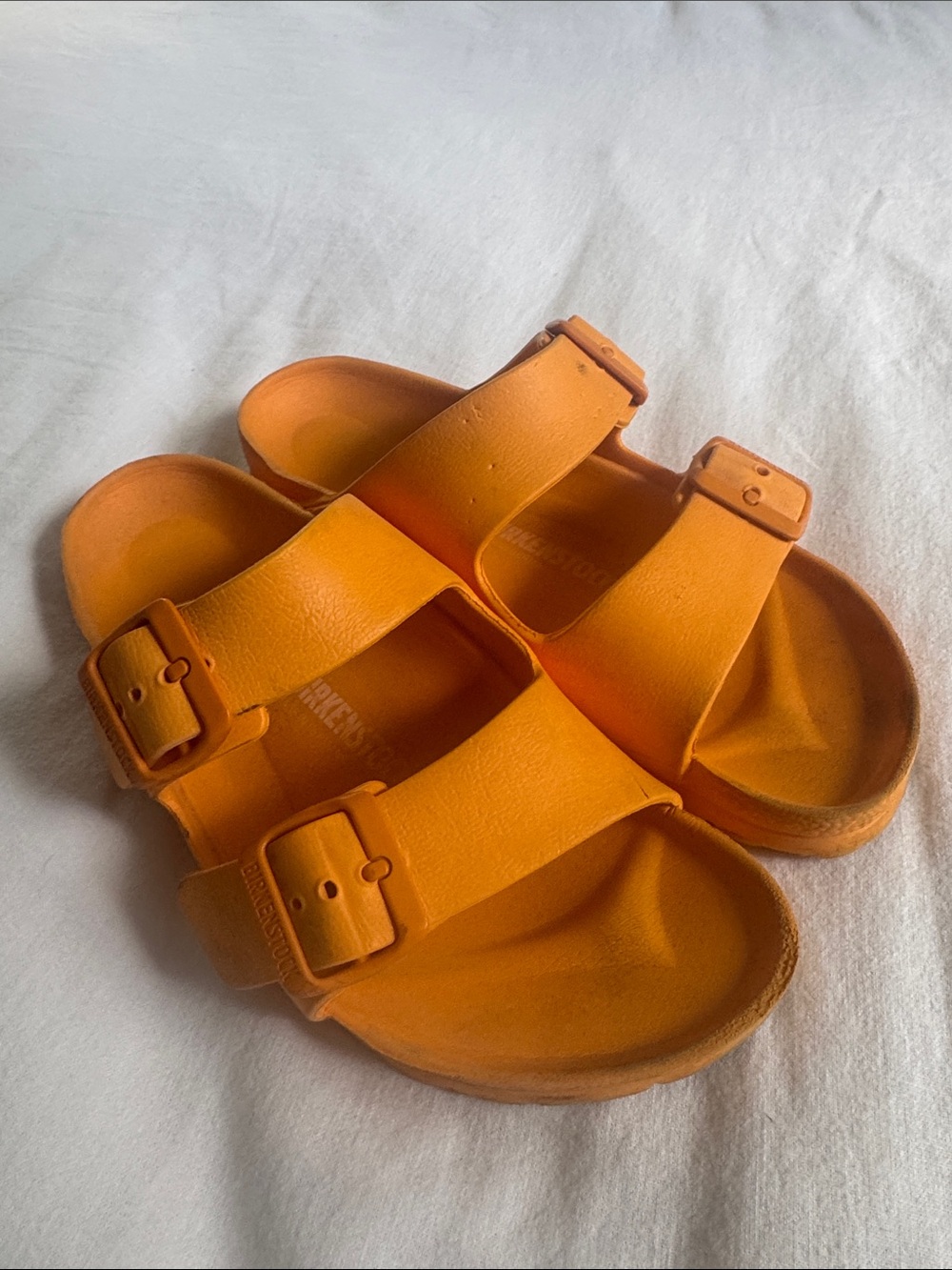 Birkenstock Orange Two-Strap EVA Sandals